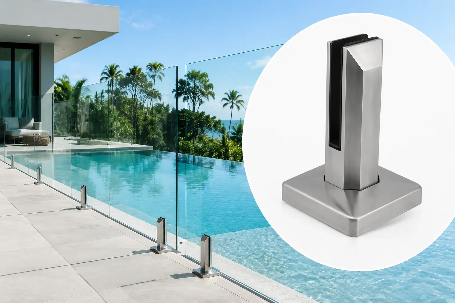 glass pool fencing spigot