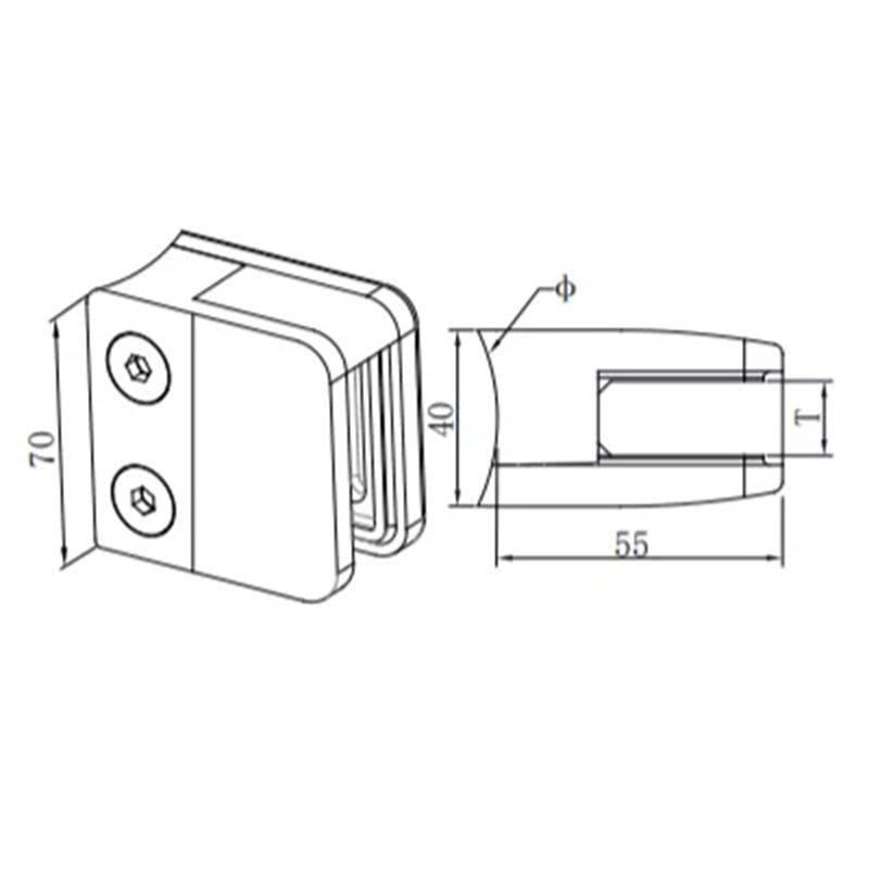 Glass Railing Clamp Fittings Square Glass Clamp