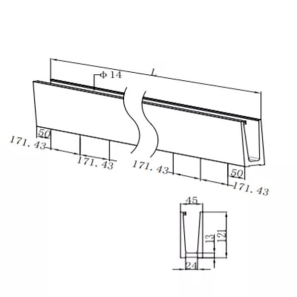 Aluminum Stairs Glass Railing System