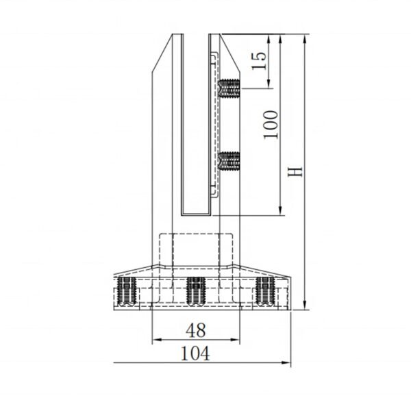 Black Color Glass Balustrade Spigot