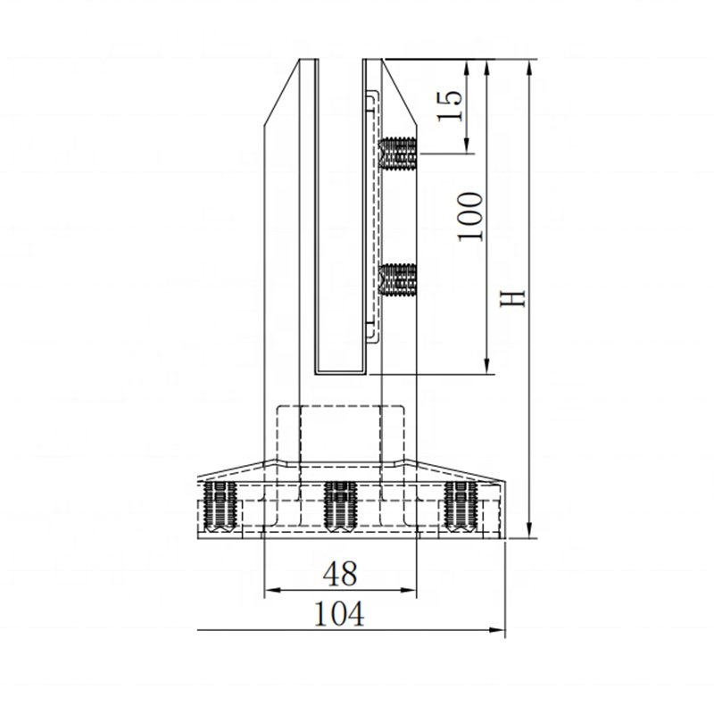 Black Color Glass Balustrade Spigot