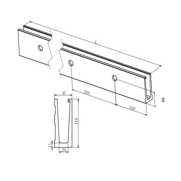 Glass Railing for Aluminum Balustrades System