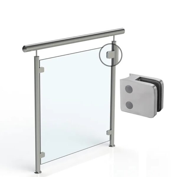 Inox Glass 90 Degree Balustrade Balcony Railing Adjustable Glass Clamp