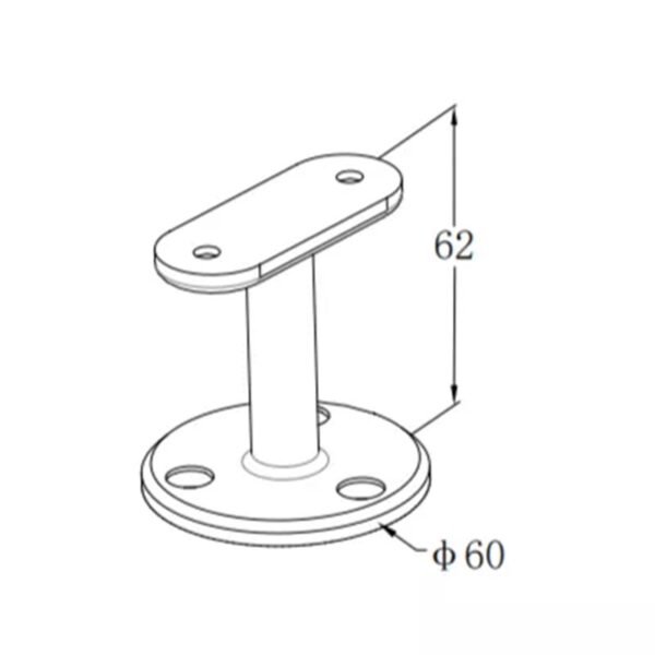 Custom Flat Stainless Steel Handrail End Bracket