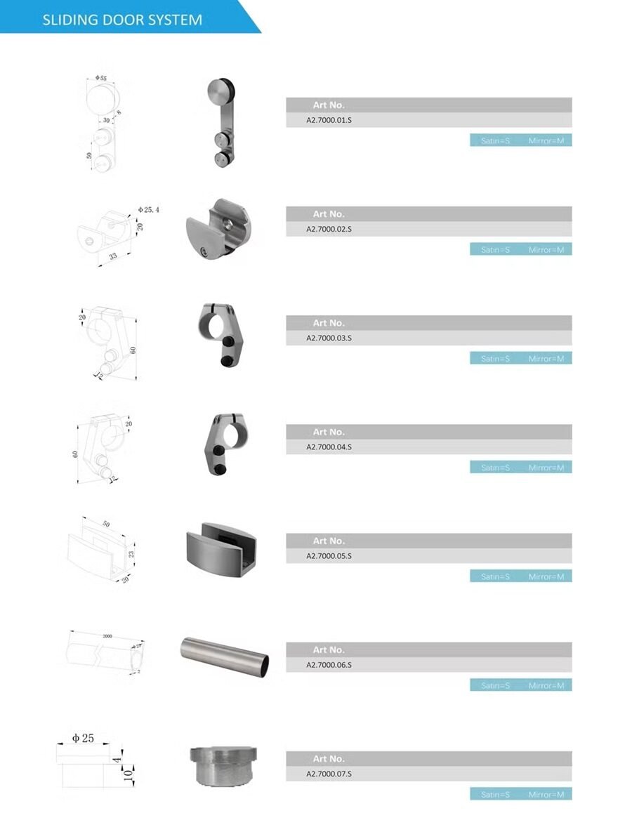 China Factory Sliding Door System Hardware
