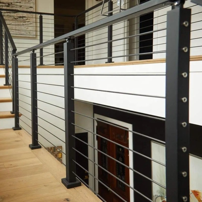 Unikim DIY Interior Black Stainless Steel Stair Cable Deck Railing System