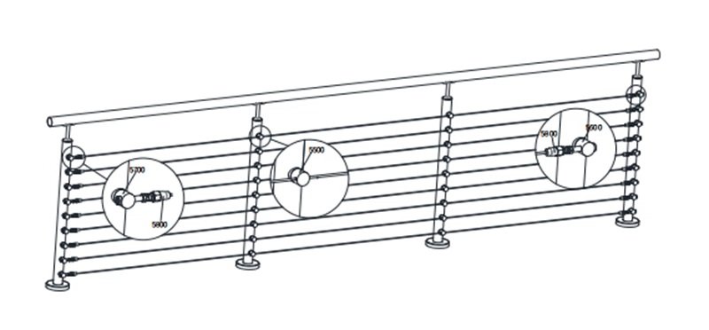 Unikim Stainless Steel Cable Rail Staircase Hardware Kit