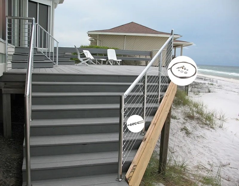 Outdoor Wire Rope Railing System Cable Railing Kit for Patio