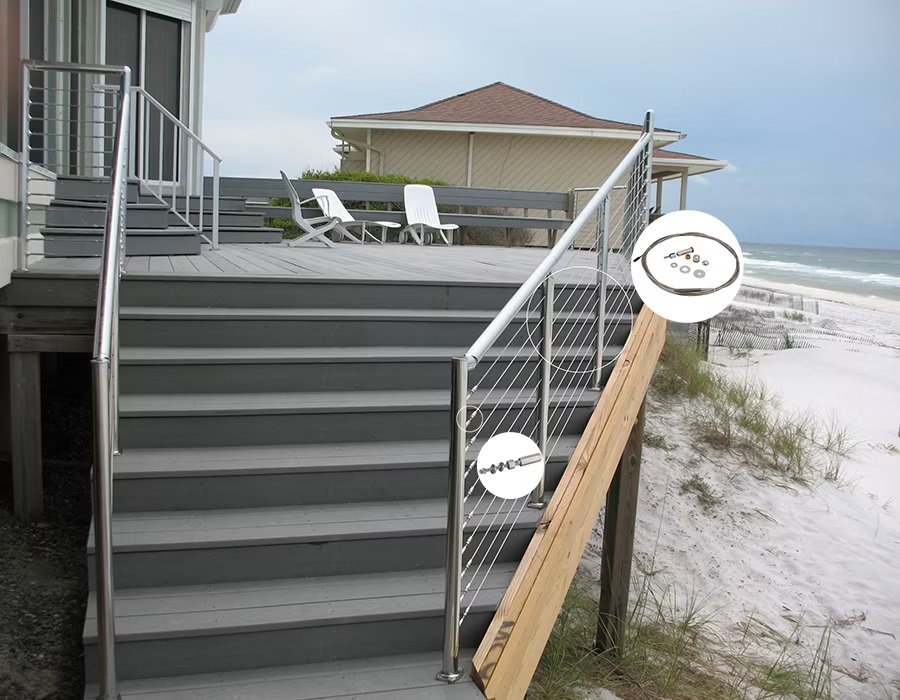 Interior Cable Railing Fence Kit for Stairs