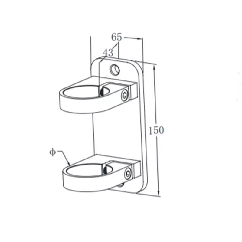 Wall To Pipe Holder Round Hand Rail Bracket