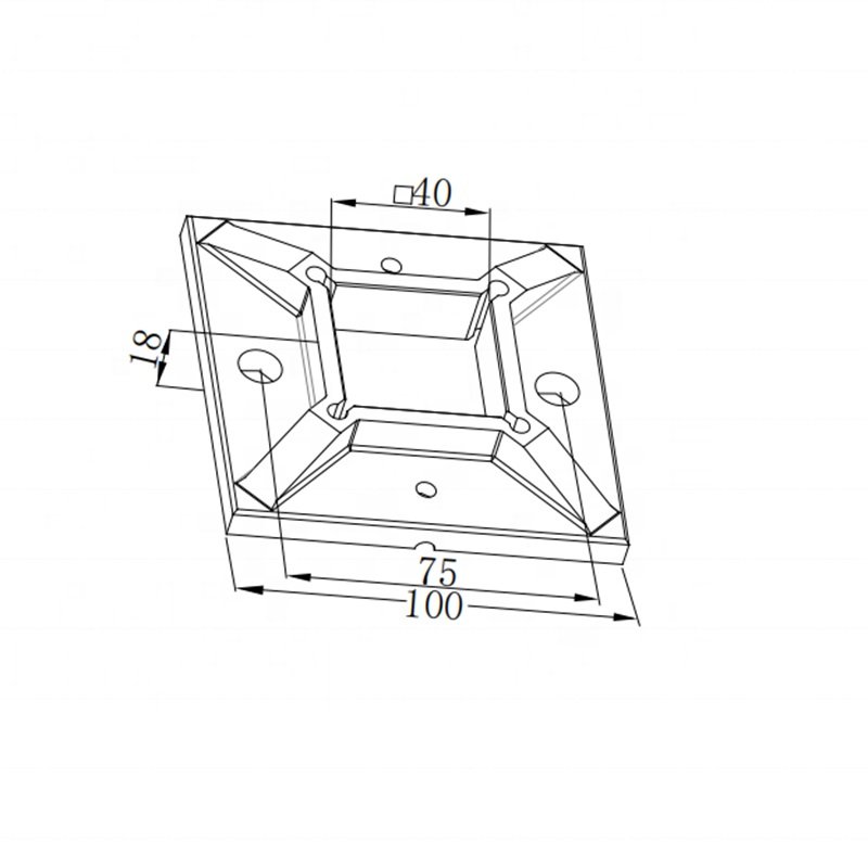 Square Handrail Floor Flanges