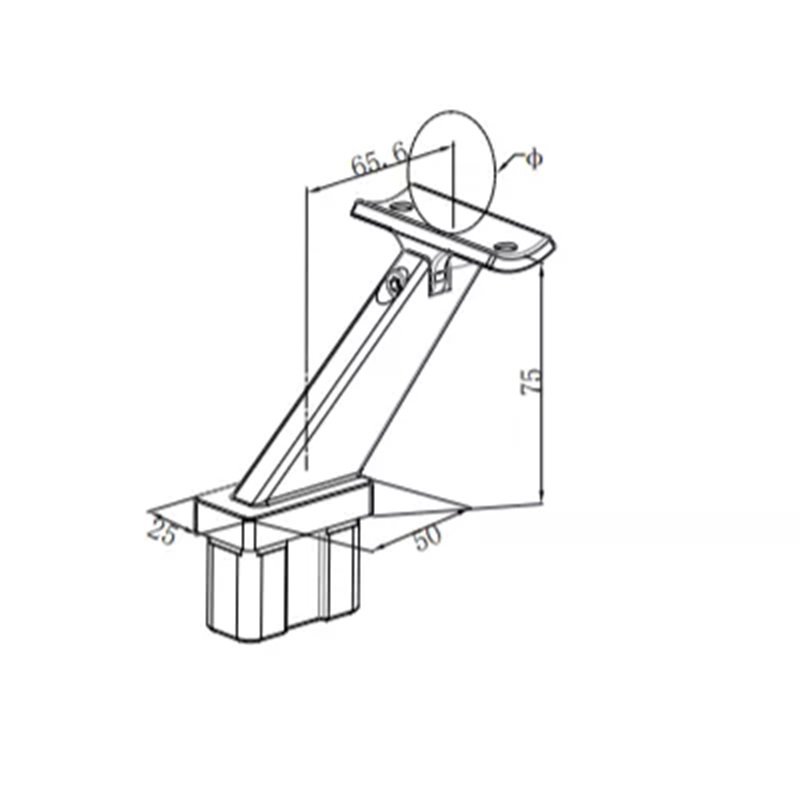 UNIKIM Stainless Steel Square Handrail Mounting Brackets