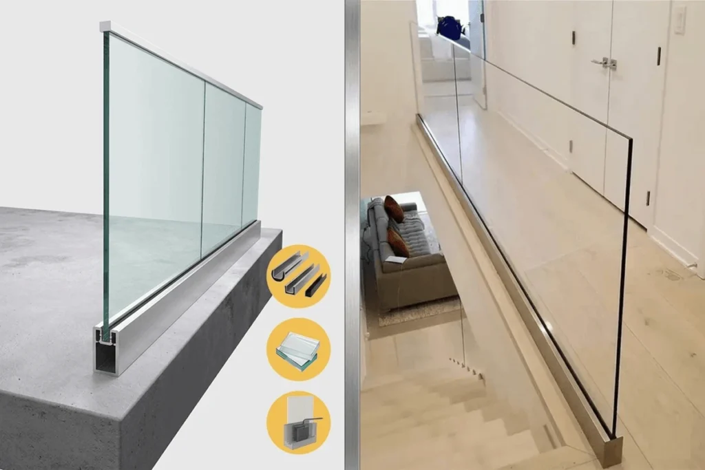 Aluminum Base Shoe U Channel Glass Profile