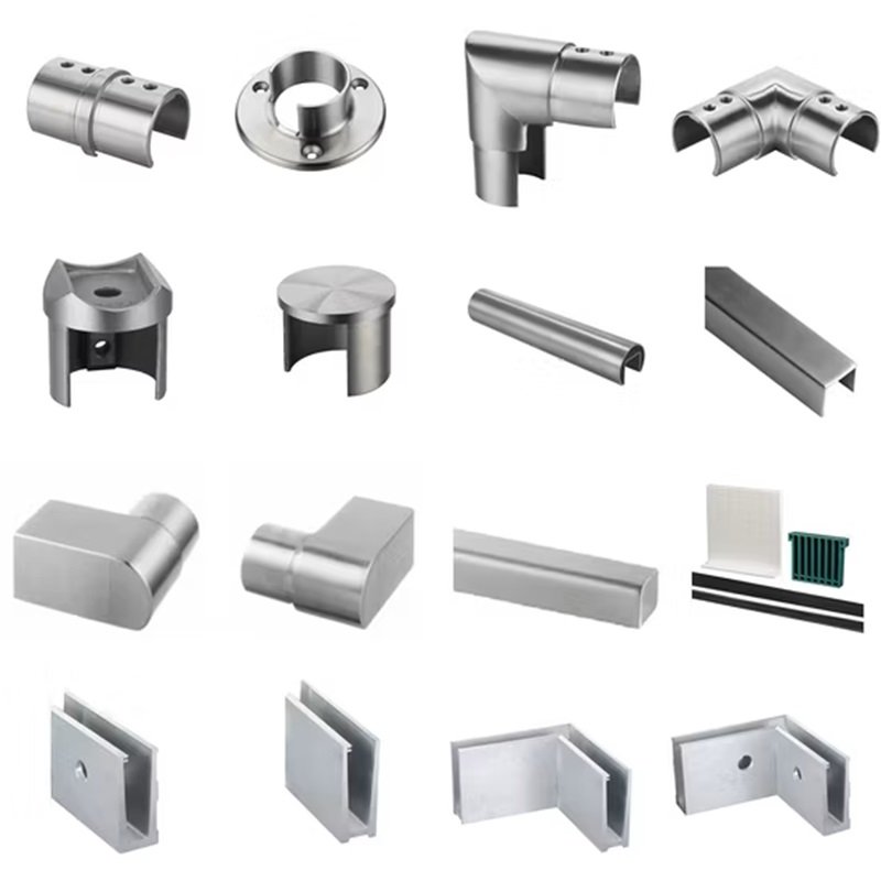 Stainless Steel Glass Railing System Slot Tube Fittings