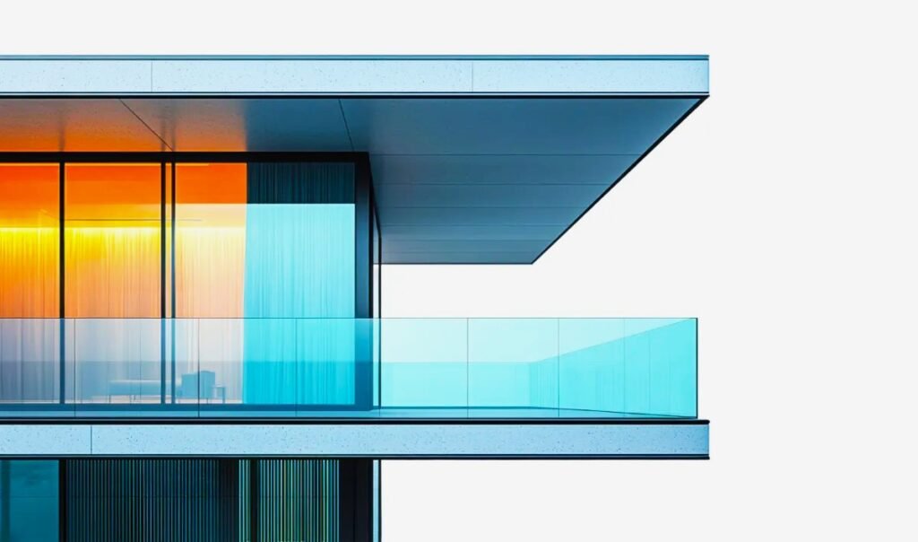 modern balcony glass railing