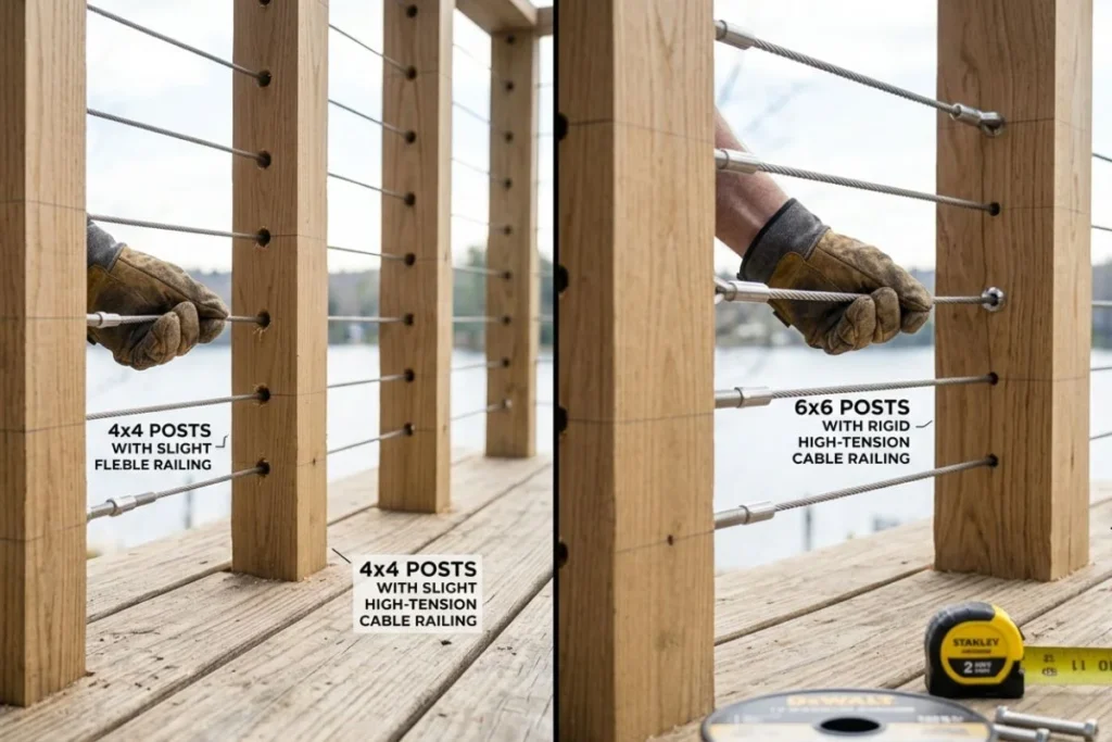 Cable Railing with Wood Posts