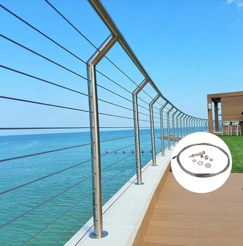 Front Porch Vertical Interior Cable Railing Fence Kit for Stairs