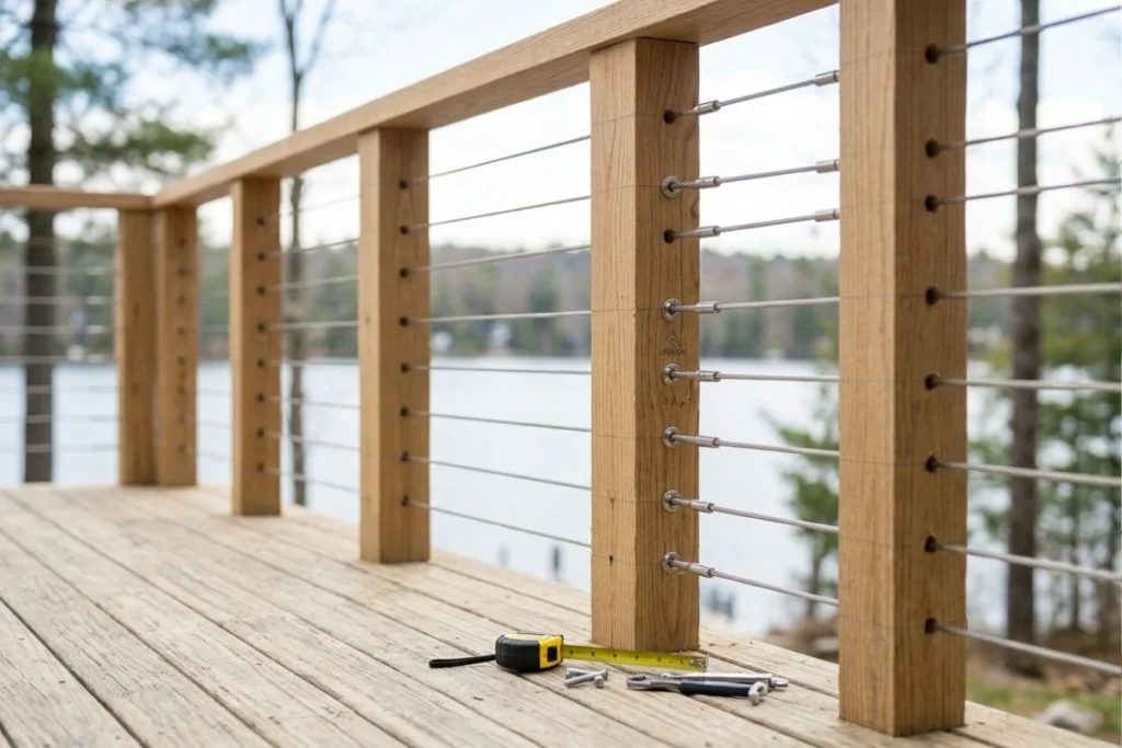 UNIKIM Cable Railing with Wood Posts