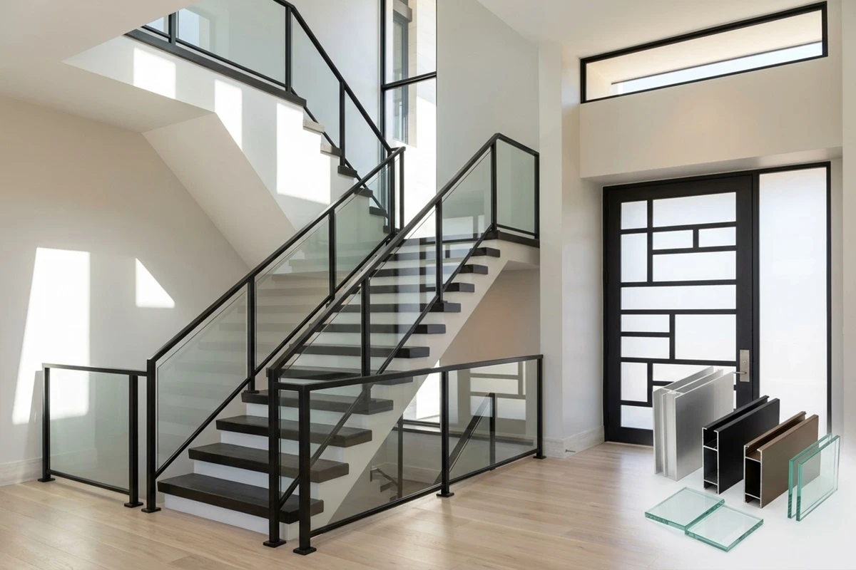 Aluminum Glass Railings for Modern Staircases