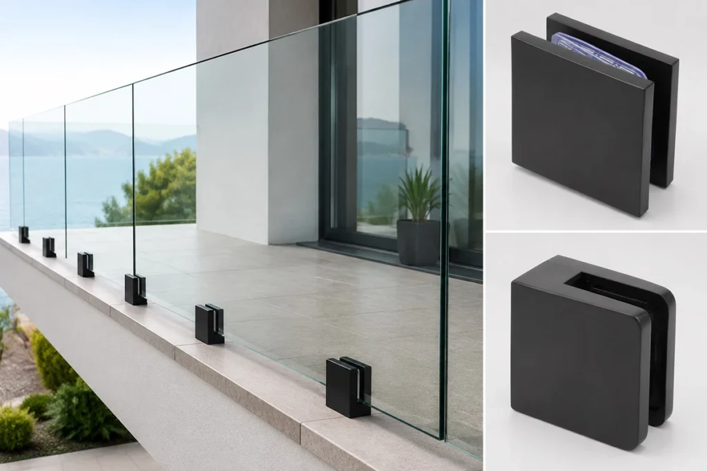 Stainless Steel Square Glass Clamp for Balustrade System