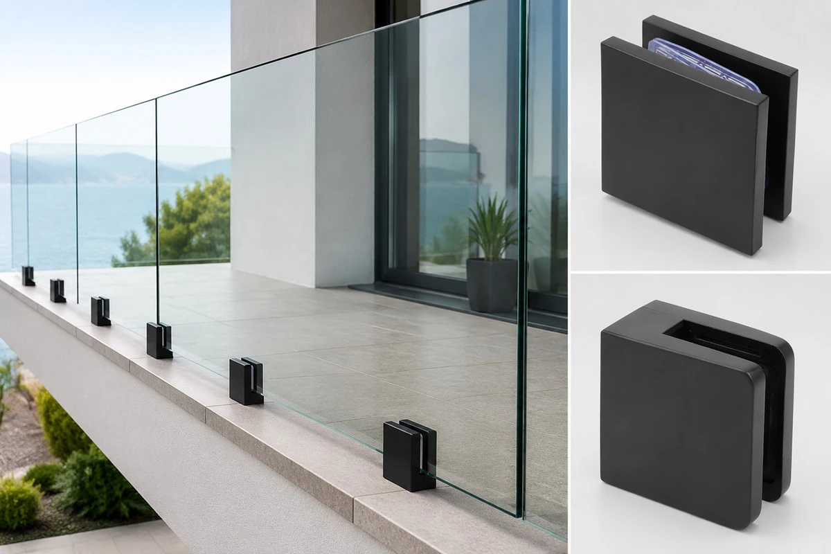 Stainless Steel Square Glass Clamp for Balustrade System