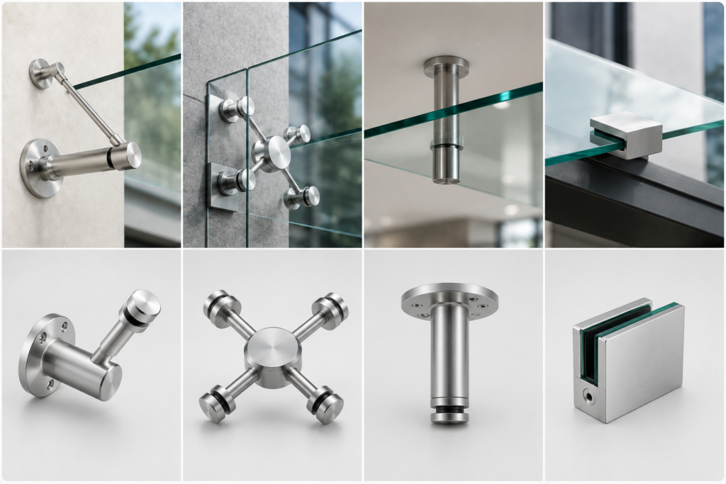 Types of Glass Canopy Hardware