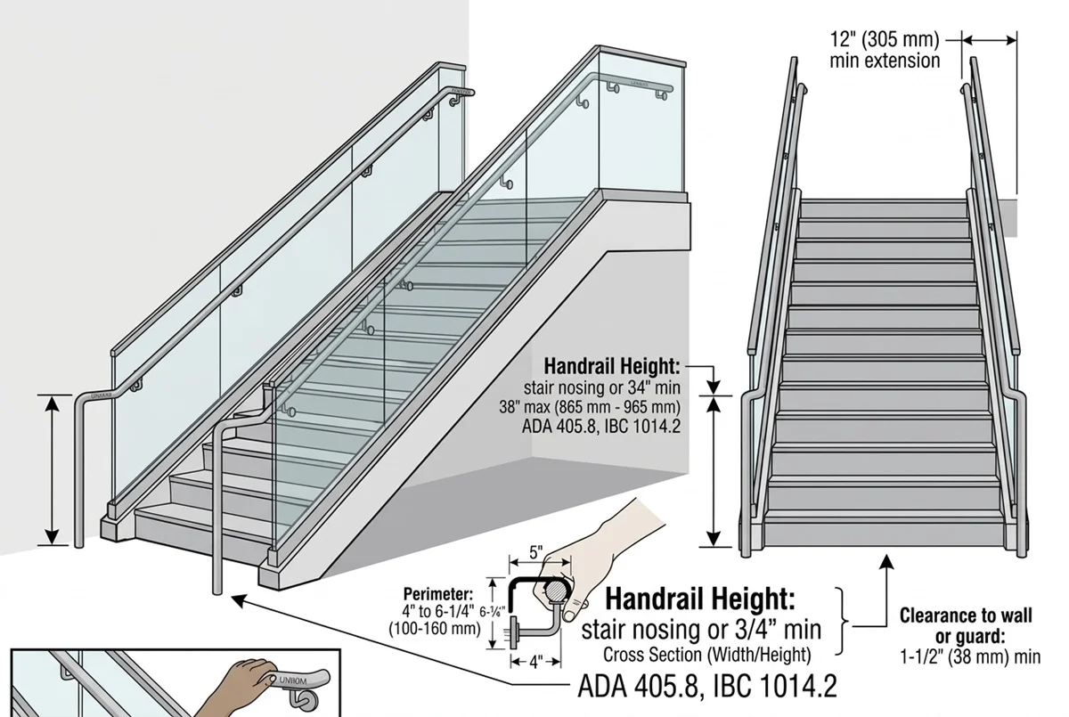 Handrail Height and Grip Requirements