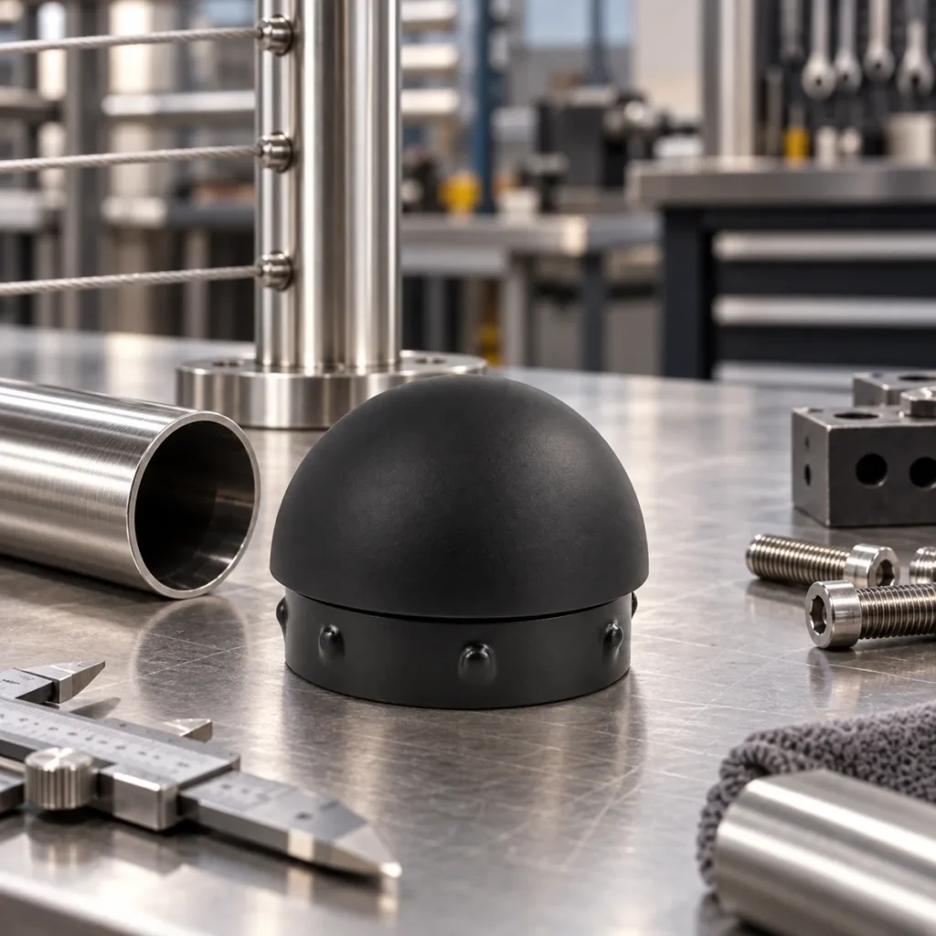 Matte Black Stainless Steel Domed Handrail End Cap