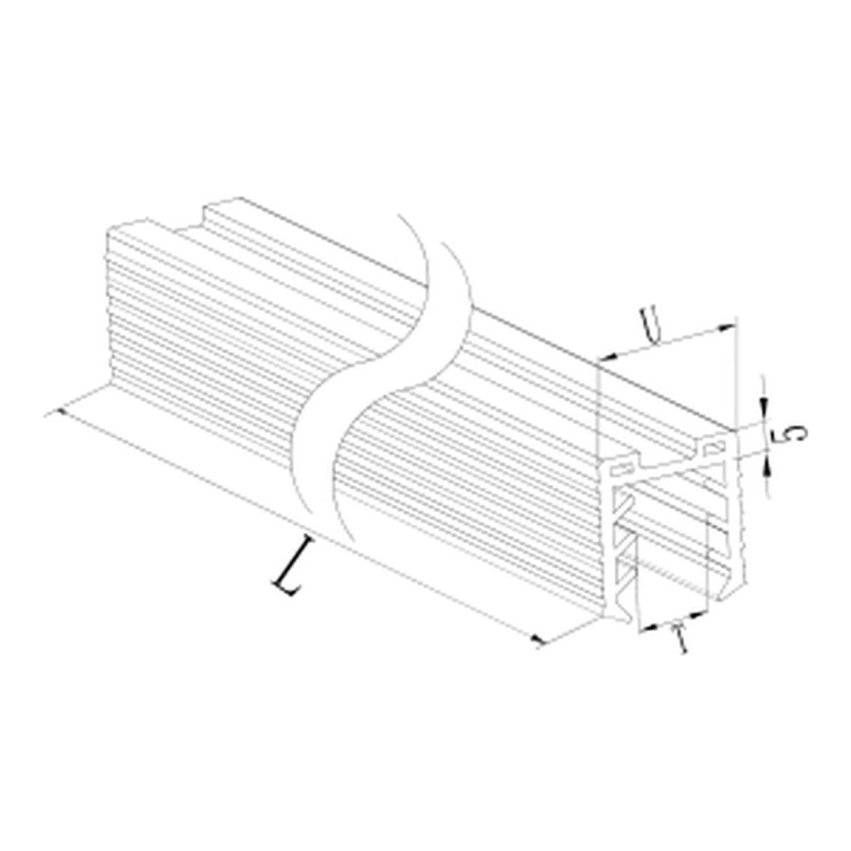 Slot Tube Rubber Strip MOD-0860 technical drawing with dimensions – UNIKIM railing hardware