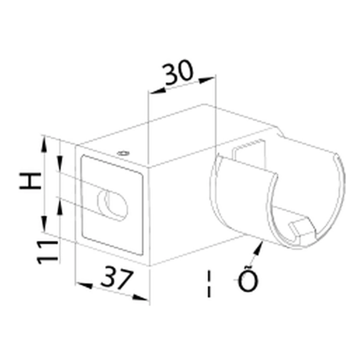 Slot Tube Wall End Fitting MOD-1171 technical drawing with dimensions – UNIKIM railing hardware