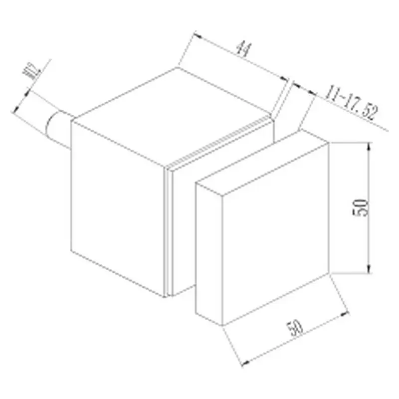 Square Glass Standoff, Single MOD-2921 technical drawing with dimensions – UNIKIM railing hardware