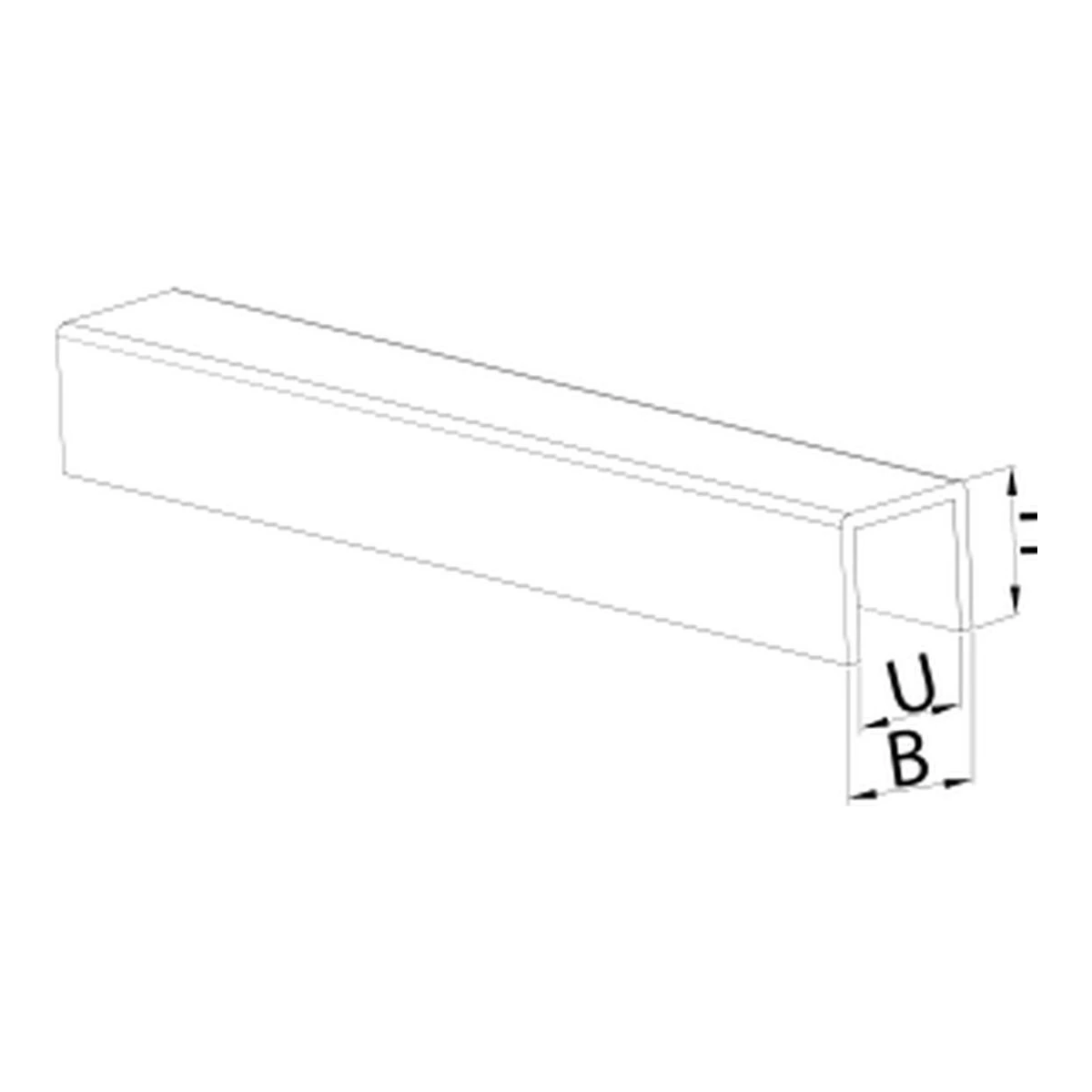 U Cap Rail MOD-0301 technical drawing with dimensions – UNIKIM railing hardware